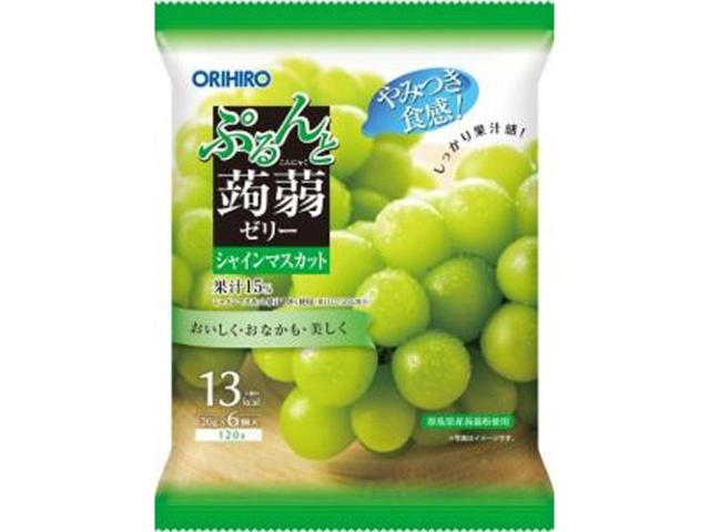 ぷるんと蒟蒻ゼリーパウチ シャインマスカット 6個【09/08 新商品】
