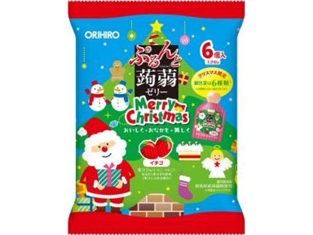 オリヒロ クリスマスぷるんと蒟蒻ゼリーパウチイチゴ【11/04 新商品】