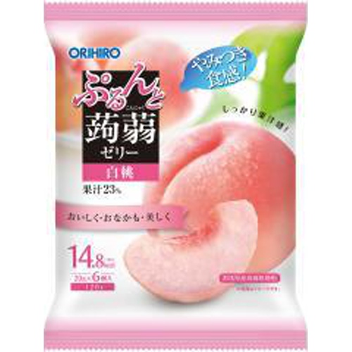 オリヒロ 蒟蒻ゼリーパウチ 白桃6個