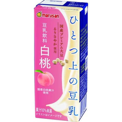 マルサン ひとつ上の豆乳 豆乳飲料白桃紙200