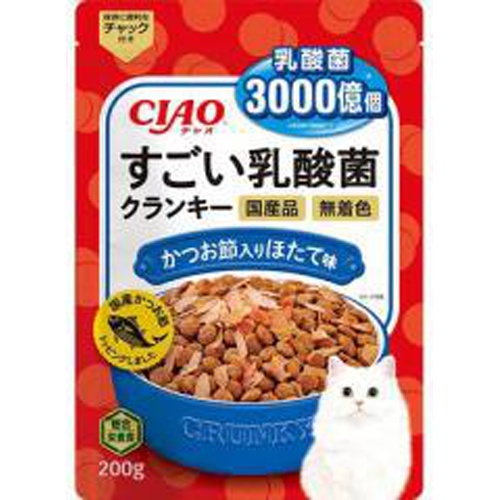 いなばペット 乳酸菌クランキーかつおほたて200g