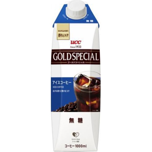 UCC ゴールドSPアイスコーヒー無糖1000ml