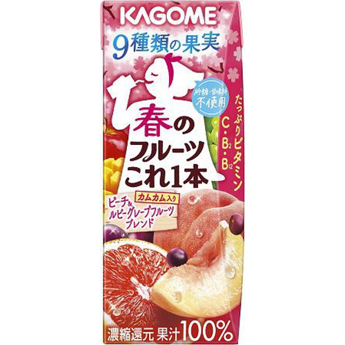 カゴメ 春のこれ一本ピーチ&ルビーGF 200ml【01/25 新商品】