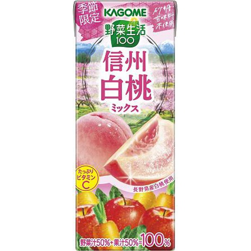 カゴメ 野菜生活 信州白桃ミックス紙195ml