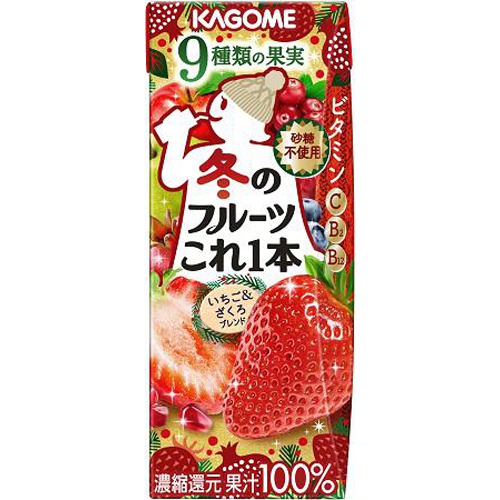 カゴメ 冬のフルーツこれ一本いちご&ざくろ紙200【11/14 新商品】