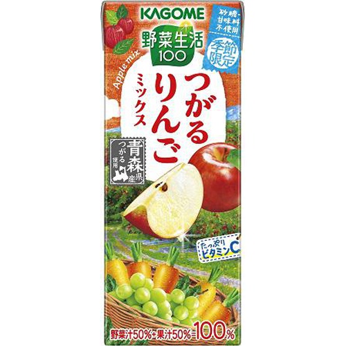 カゴメ 野菜生活 つがるりんごミックス紙195ml【10/12 新商品】