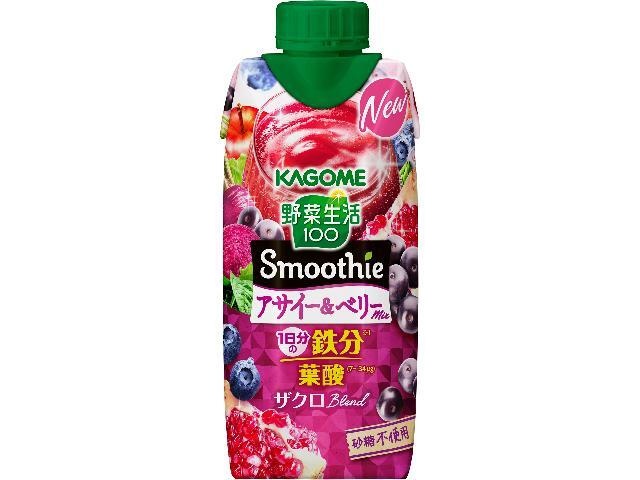 カゴメ 野菜生活スムージーアサイー&ベリー紙330【02/03 新商品】