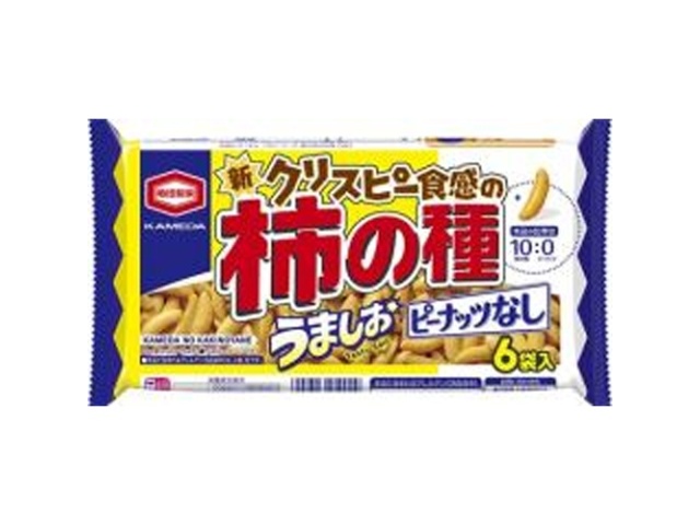 ◆亀田 柿の種ピーナッツなし うましお6袋【09/08 新商品】