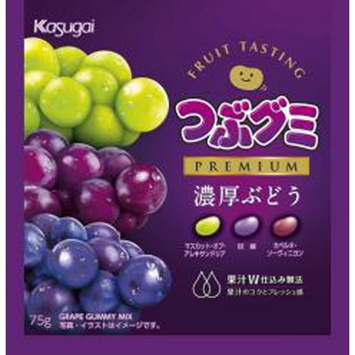 春日井 つぶグミPREMIUM 濃厚ぶどう75g