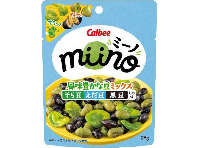 カルビー miinoミックスそら豆えだ豆黒 28g【09/15 新商品】