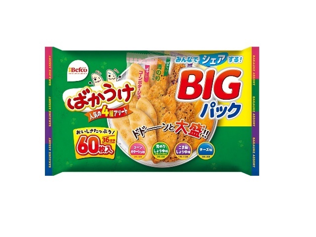 ◆栗山 BIGパックばかうけアソート 60枚【08/25 新商品】