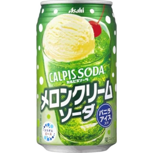 カルピスソーダ メロンクリームソーダ缶350ml