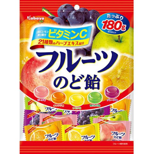 カバヤ フルーツのど飴 180g【07/26 新商品】