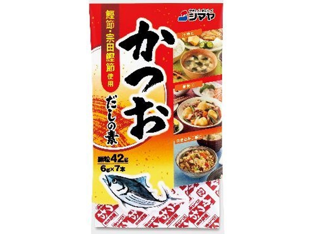 シマヤ かつおだしの素 6g 7本 商品紹介 お菓子 駄菓子の仕入れや激安ネット通販なら菓子卸問屋タジマヤ