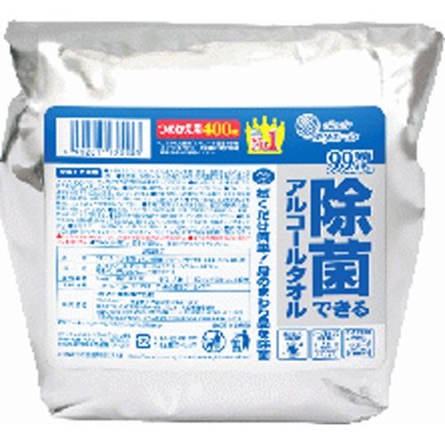 除菌できるアルコールタオル大容量つめかえ用400枚【04/30 新商品】