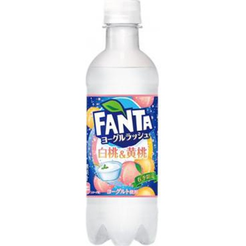 ファンタ ヨーグルラッシュ 白桃 黄桃p380ml 02 28 新商品 商品紹介 お菓子 駄菓子の仕入れや激安ネット通販なら菓子卸問屋タジマヤ