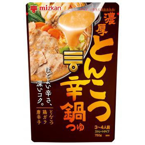 ミツカン 濃厚とんこつ辛鍋つゆ ストレート750g | 商品紹介 | お菓子 ...