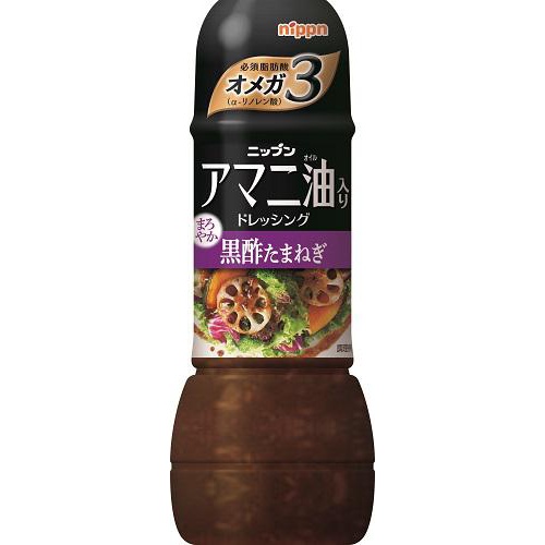ニップン アマニ油入りドレ 黒酢たまねぎ300ml【08/25 新商品】