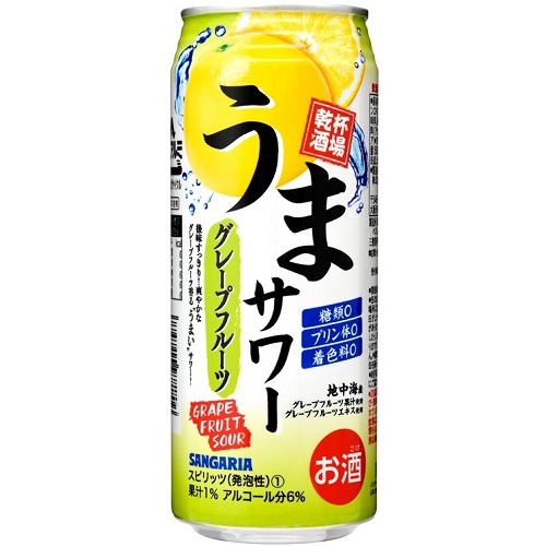 サンガリア うまサワー グレープフルーツ 500ml