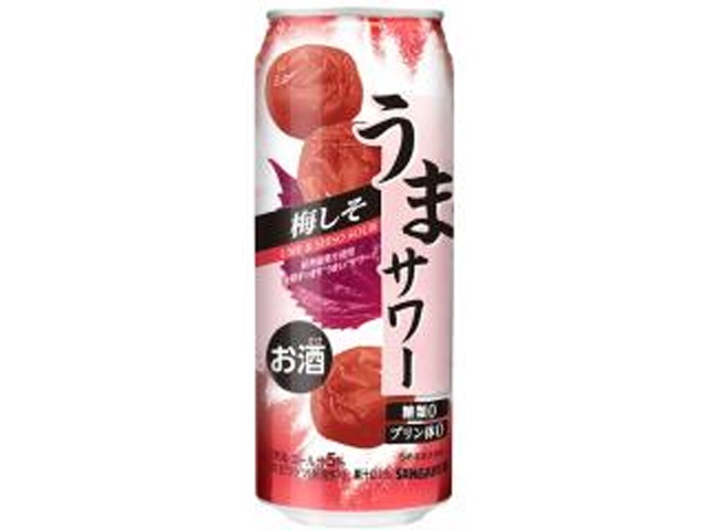 サンガリア うまサワー 梅しそ490ml【10/06 新商品】