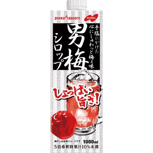 ポッカS 男梅シロツプ1000ml(業)