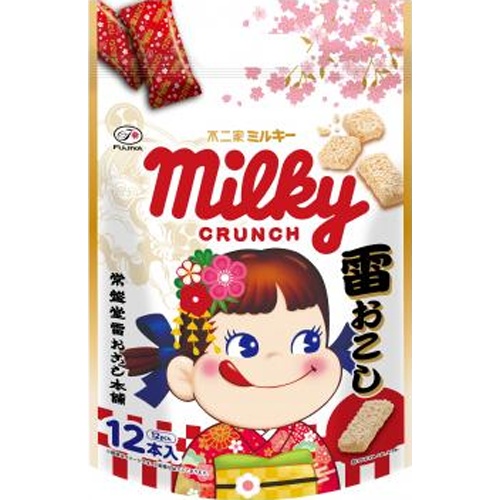 不二家 ミルキクランチ雷おこし 12本【09/30 新商品】