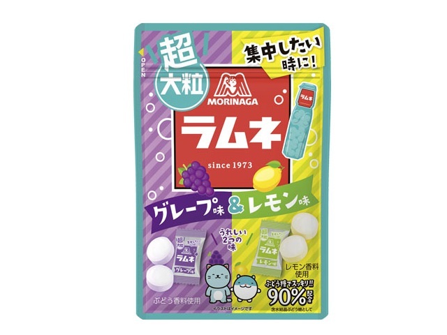 森永 超大粒ラムネ グレープ&レモン48g【12/09 新商品】