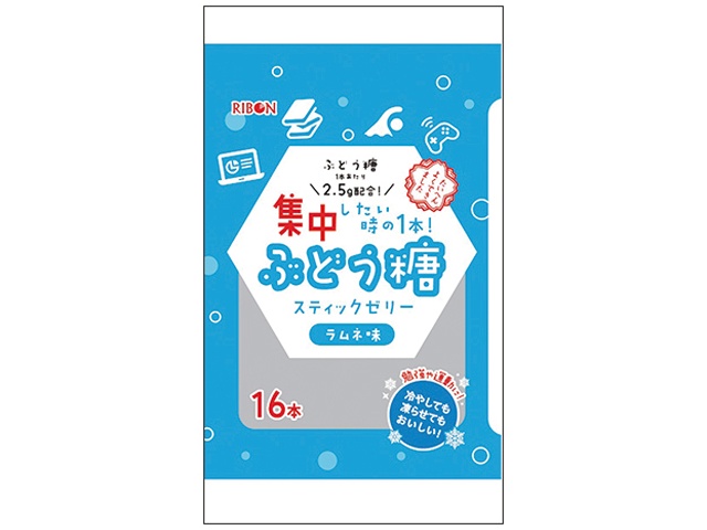 リボン ぶとう糖スティックゼリー 16本【03/09 新商品】