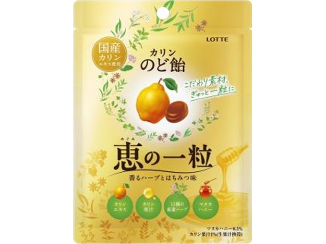 ロッテ カリンのど飴 恵の一粒袋70g【12/09 新商品】