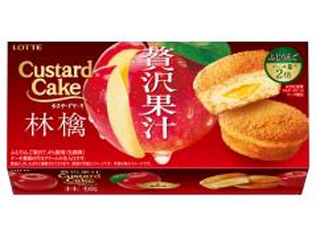 ロッテ カスタードケーキ贅沢果汁林檎 6個【09/30 新商品】