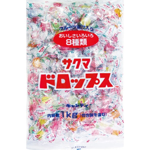 サクマ 袋入りドロップス 1kg