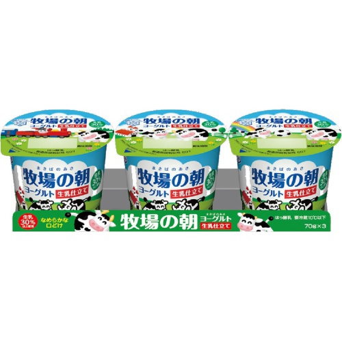 メグミルク 牧場の朝ヨーグルト生乳仕立て70g×3