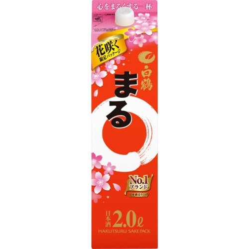 白鶴 酒パックまる 花咲く限定ラベル2L (4902650048028) の仕入れ・箱