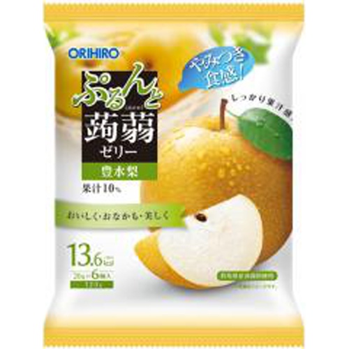 オリヒロ 蒟蒻ゼリーパウチ 豊水梨6個 (4571157258843) の仕入れ・箱